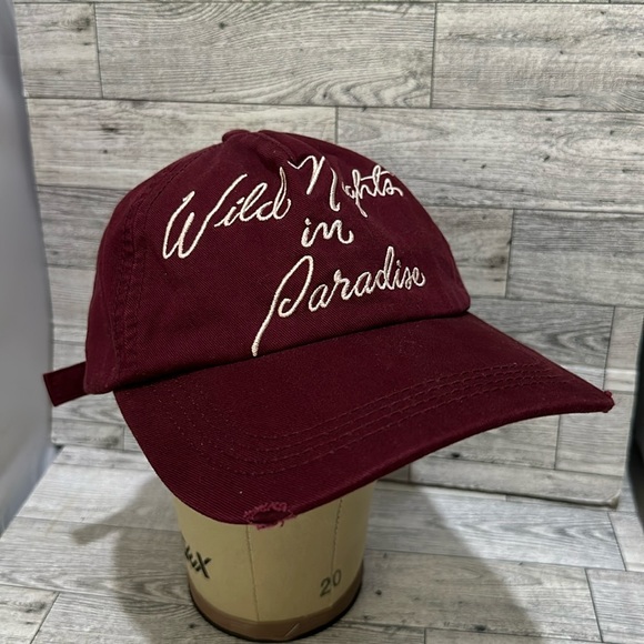 Billabong red wild nights in paradise distressed base ball cap hat - Picture 1 of 7